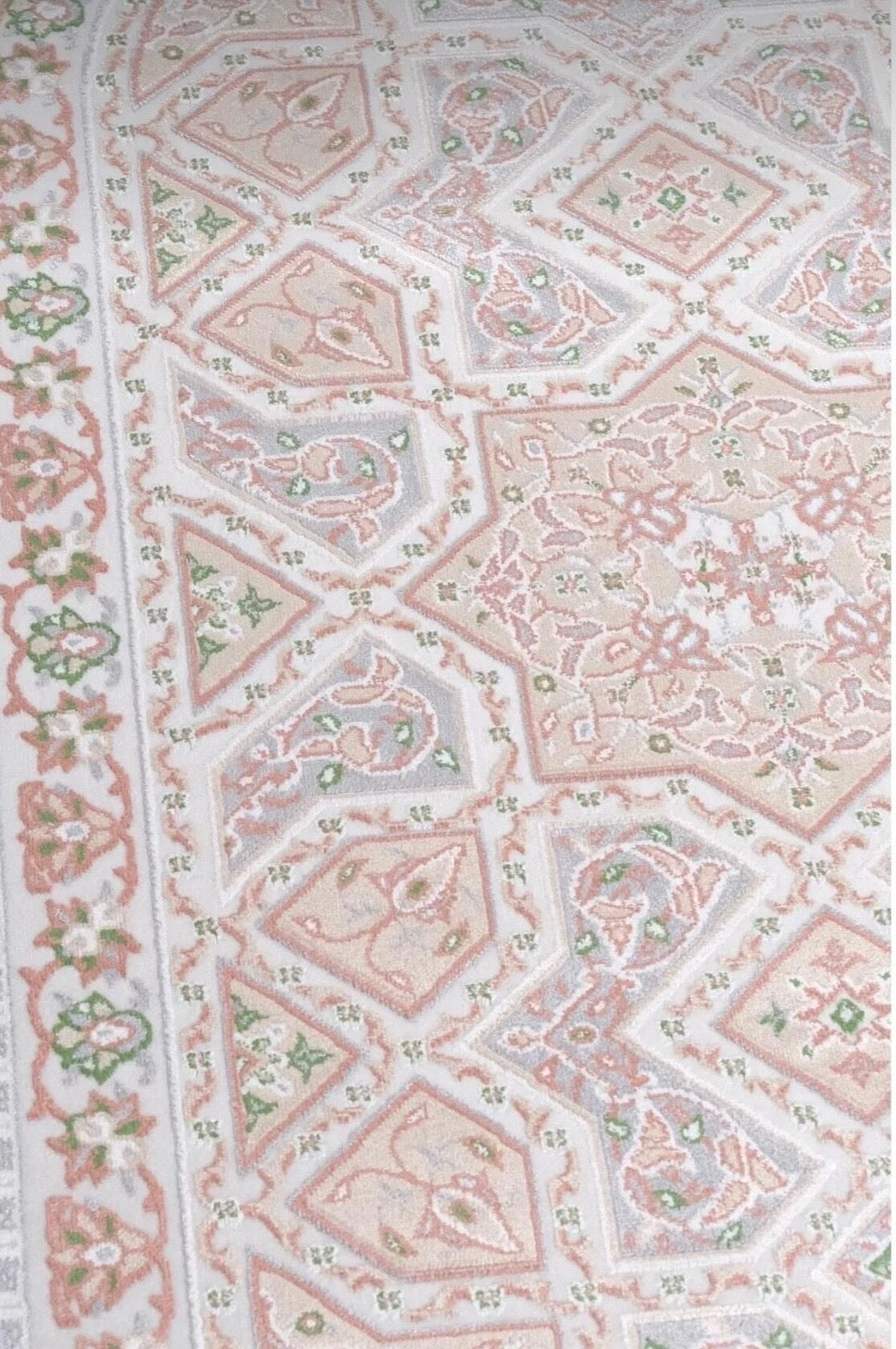 Luxury Woven Prayer Rug - Soft Acrylic & Natural Yarn Blend - Geometric Pattern - 70x110 cm