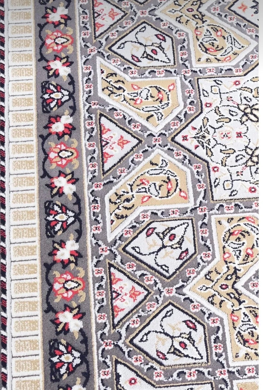 Luxury Woven Prayer Rug - Soft Acrylic & Natural Yarn Blend - Geometric Pattern - 70x110 cm