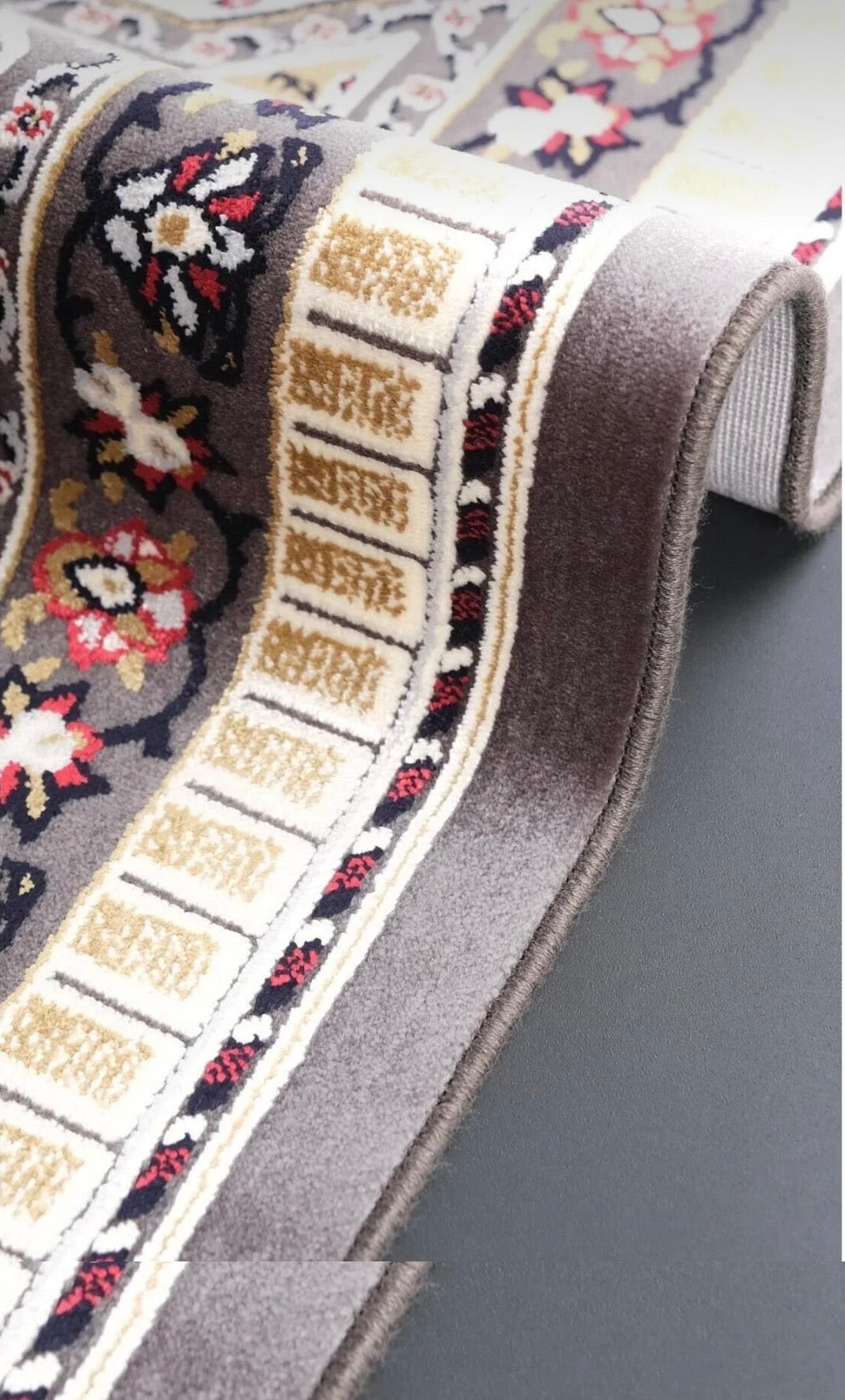 Luxury Woven Prayer Rug - Soft Acrylic & Natural Yarn Blend - Geometric Pattern - 70x110 cm