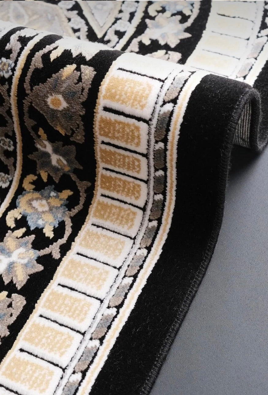 Luxury Woven Prayer Rug - Soft Acrylic & Natural Yarn Blend - Geometric Pattern - 70x110 cm